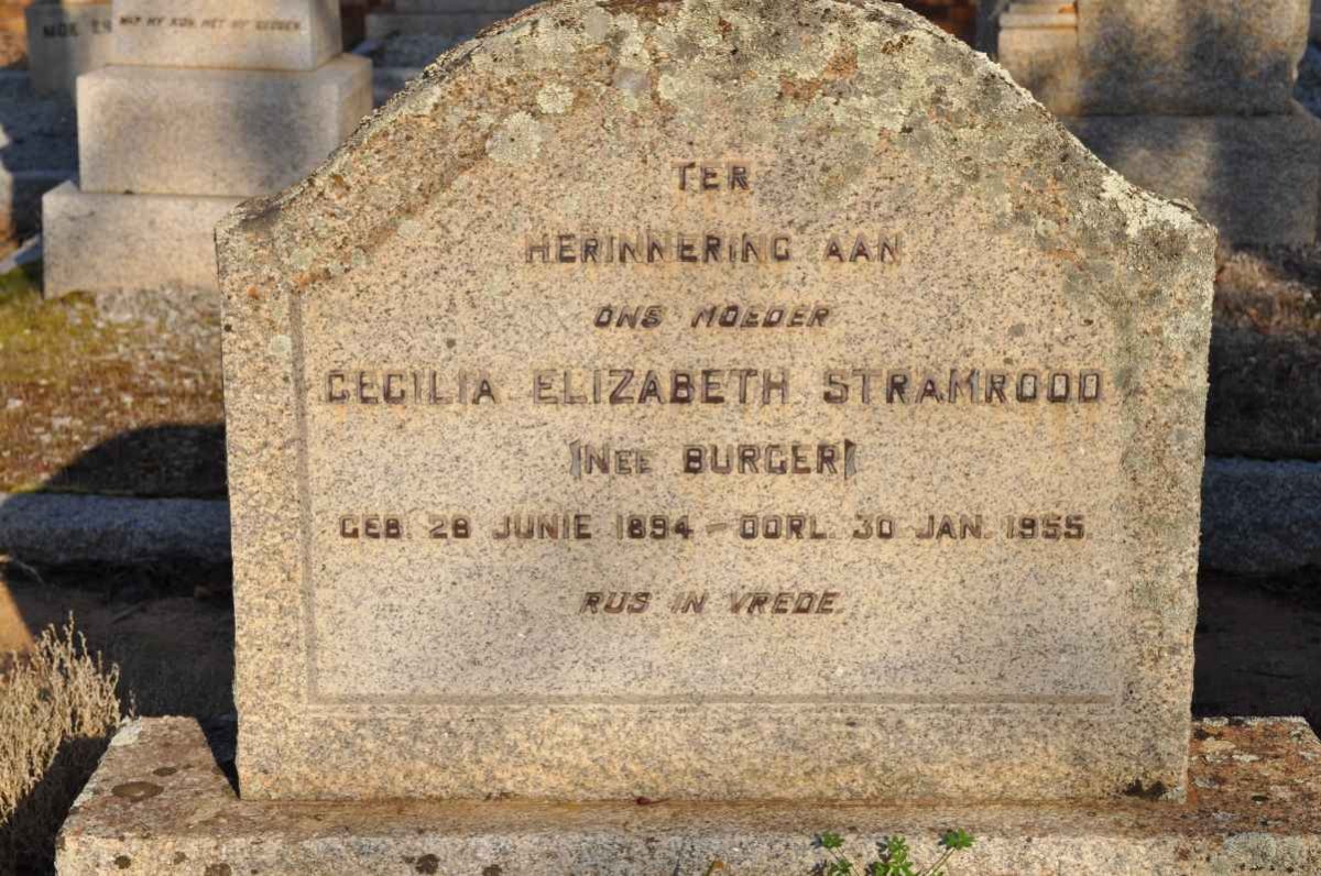 STRAMROOD Cecilia Elizabeth nee BURGER 1894-1955