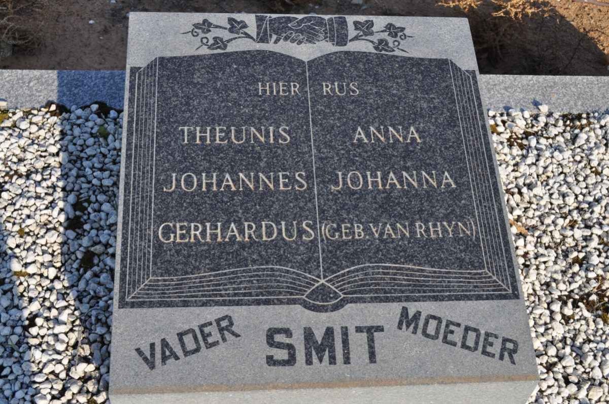 SMIT Theunis Johannes Gerhardus &amp; Anna Johanna VAN RHYN