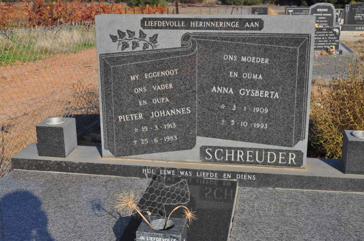 SCHREUDER Pieter Johannes 1913-1983 &amp; Anna Gysberta 1909-1993