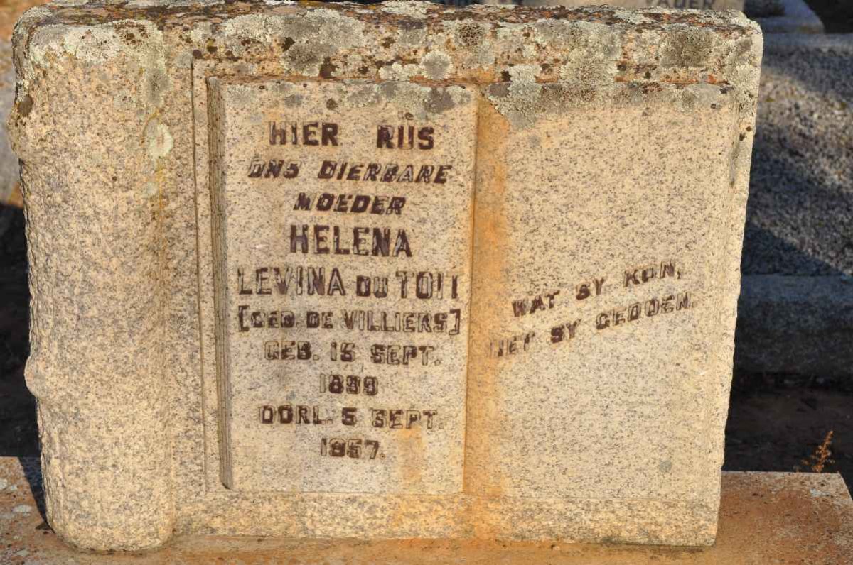 TOIT Helena Levina, du nee DE VILLIERS 1899-1957