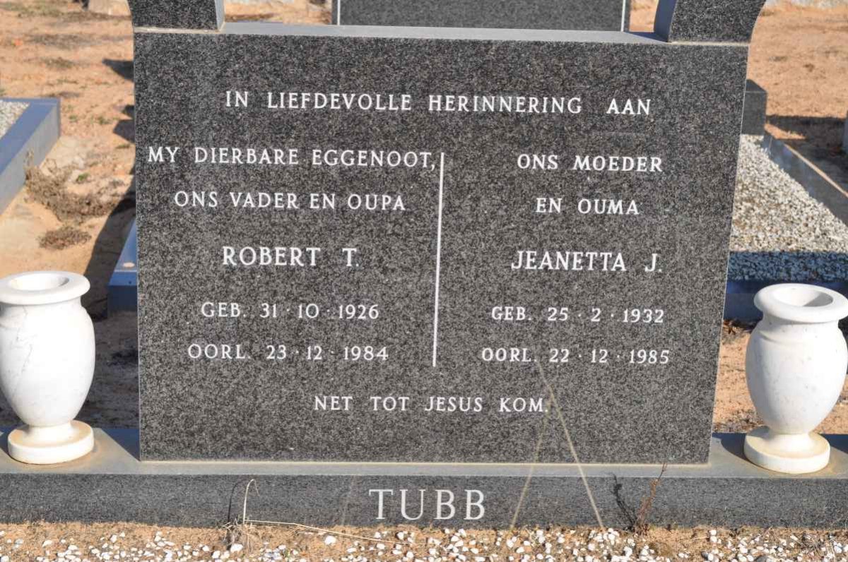 TUBB Robert T. 1926-1984 &amp; Jeanetta J. 1932-1985