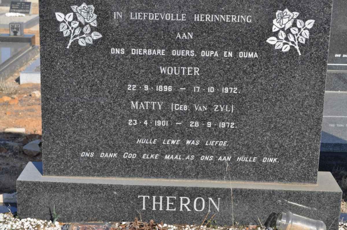 THERON Wouter 1896-1972 &amp; Matty VAN ZYL 1901-1972
