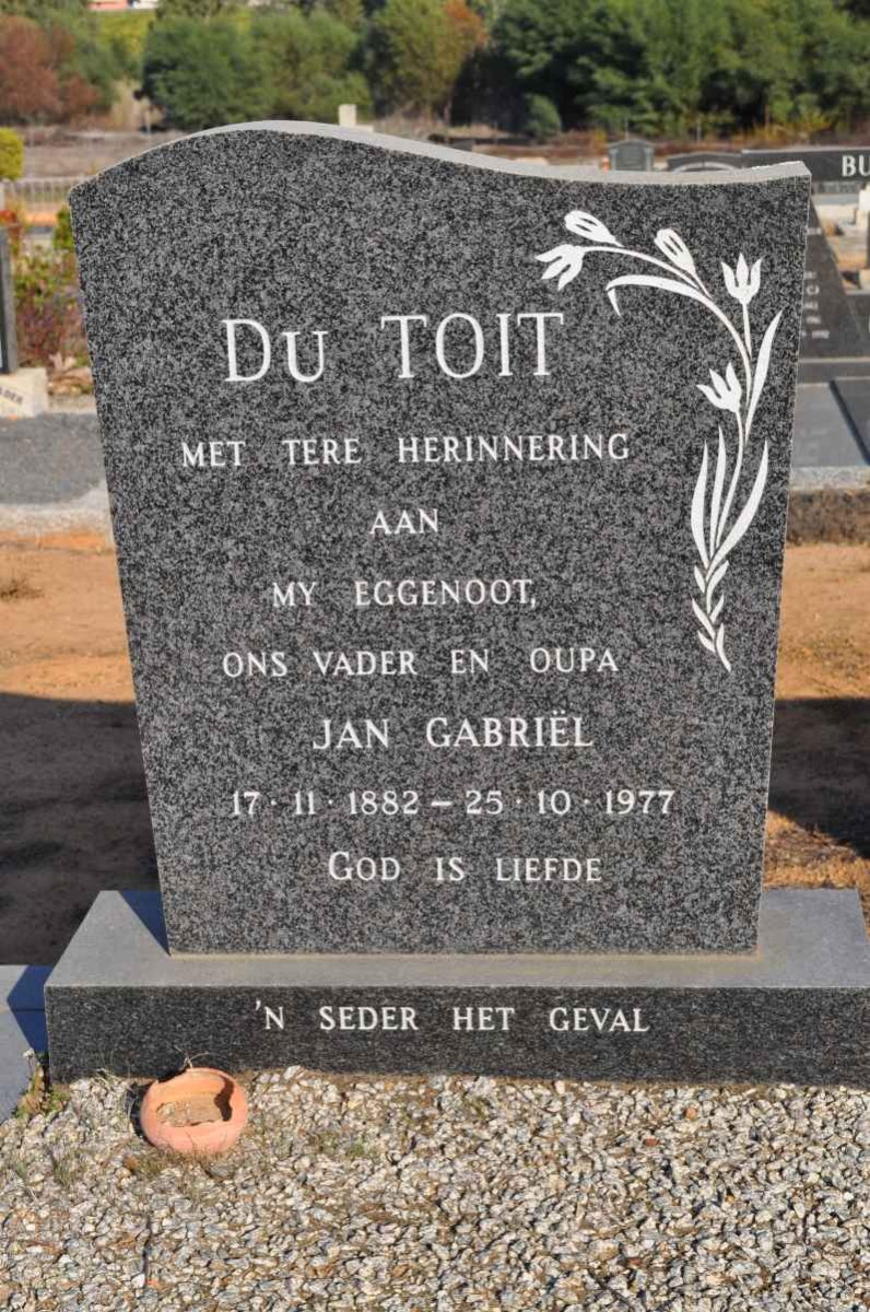 TOIT Jan Gabriel, du 1882-1977
