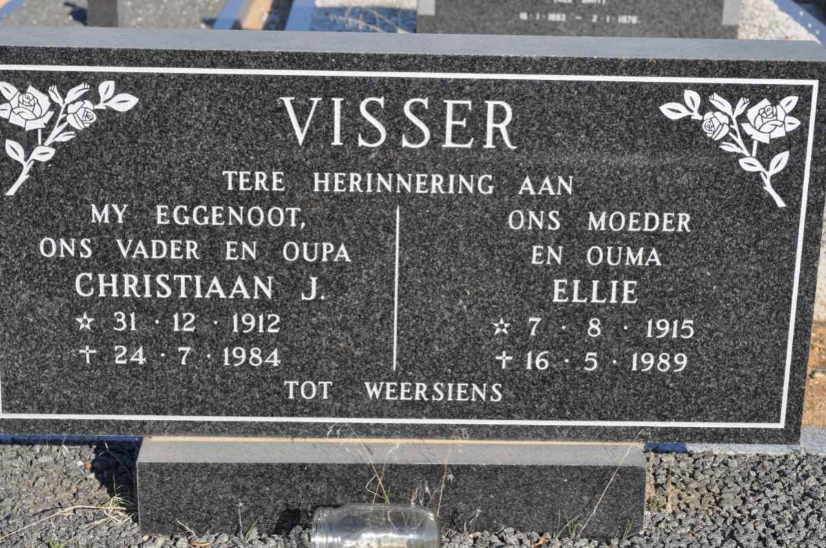 VISSER Christiaan J. 1912-1984 &amp; Ellie 1915-1989