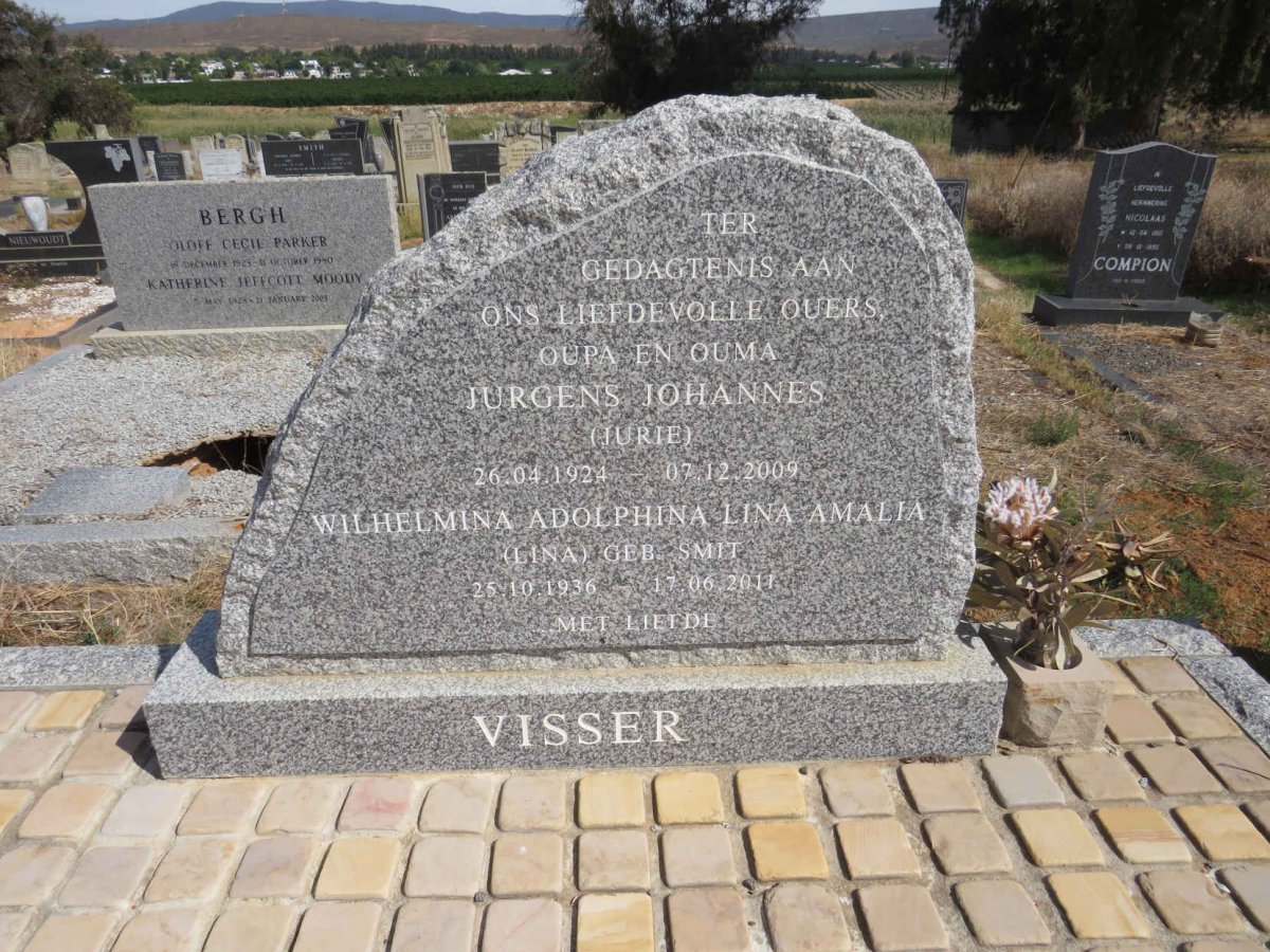 VISSER Jurgens Johannes 1924-2009 & Wilhelmina Adolphin Lina Amalia SMIT 1936-2011