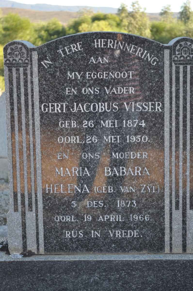 VISSER Gert Jacobus 1874-1950 &amp; Maria Babara Helena VAN ZYL 1873-1966