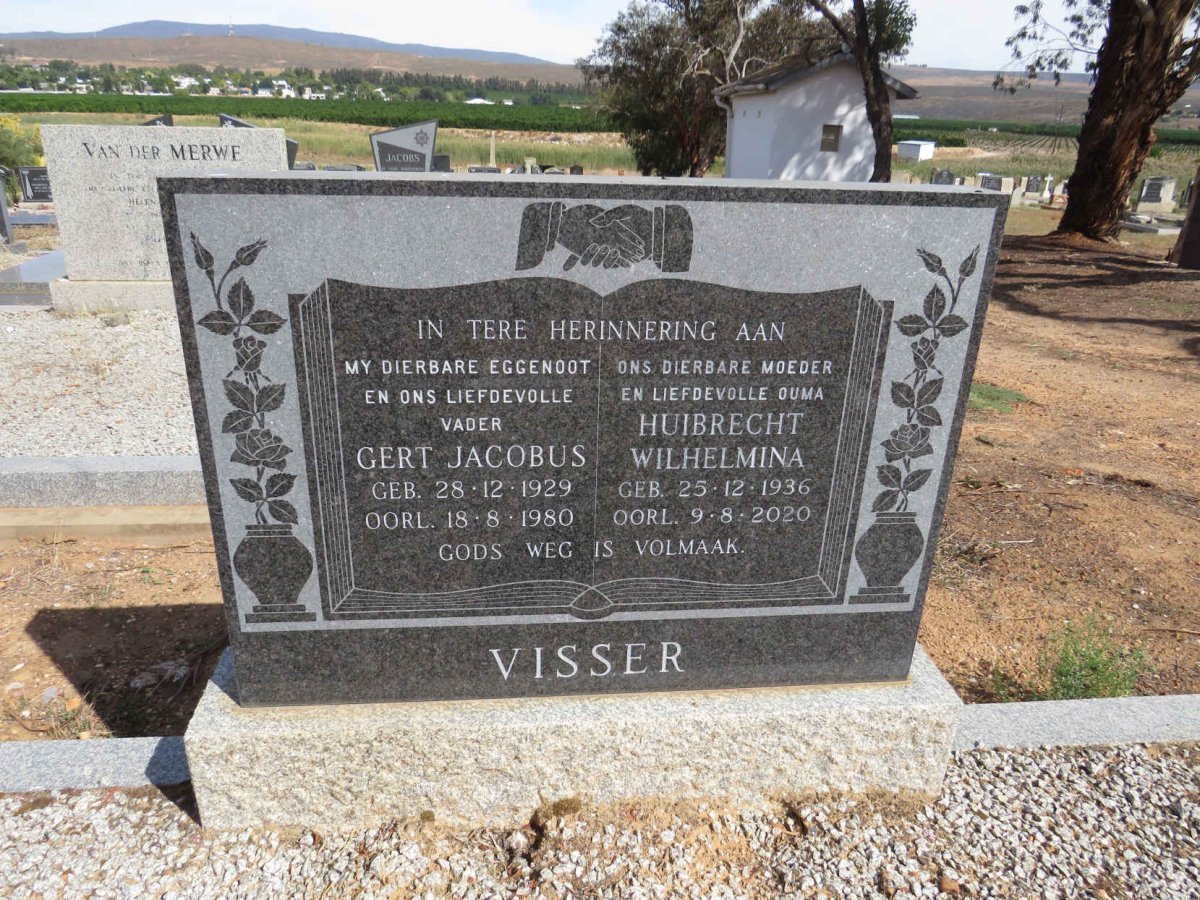 VISSER Gert Jacobus 1929-1980 & Huibrecht Wilhelmina 1936-2020