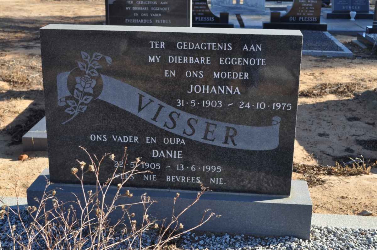 VISSER Danie 1905-1995 &amp; Johanna 1903-1975