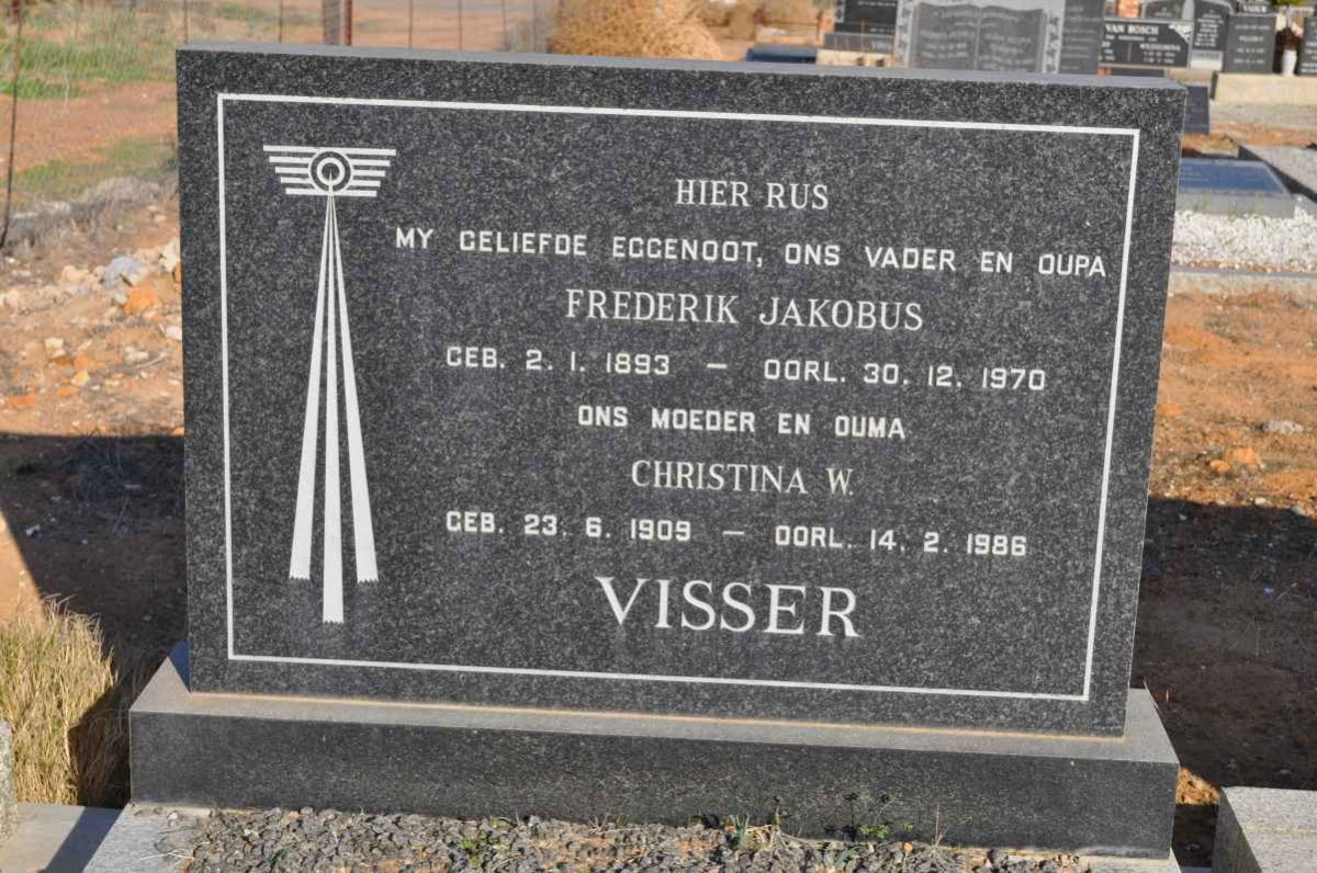 VISSER Frederik Jakobus 1893-1970 &amp; Christina W. 1909-1986