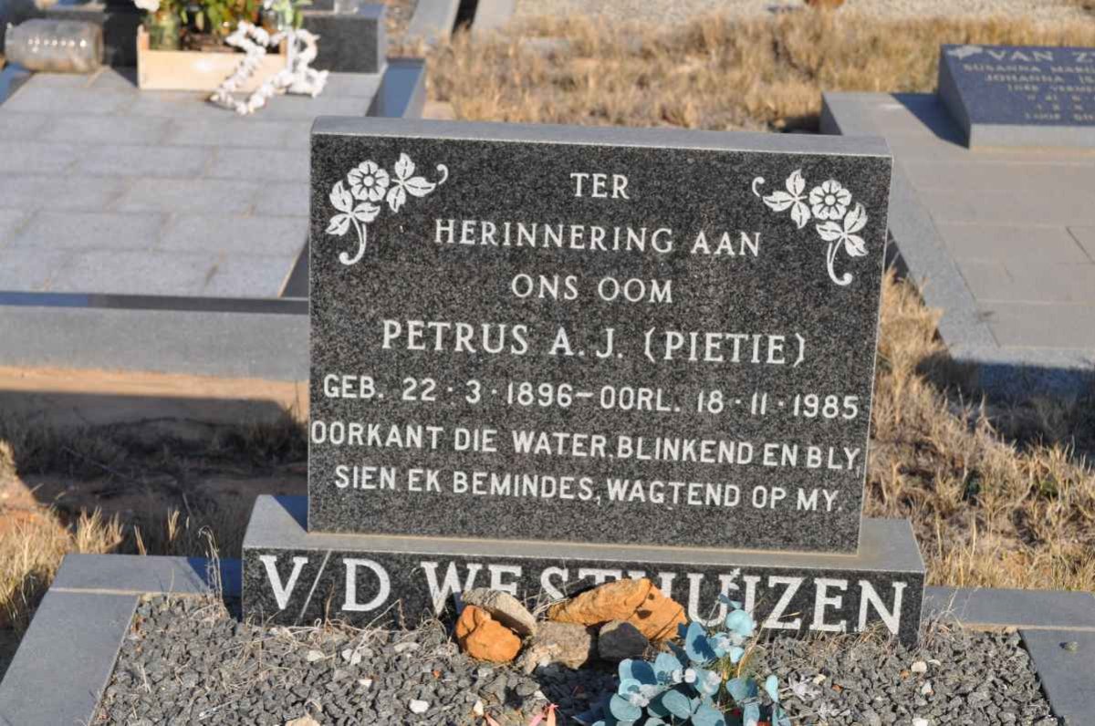 WESTHUIZEN Petrus A.J., v.d. 1896-1985
