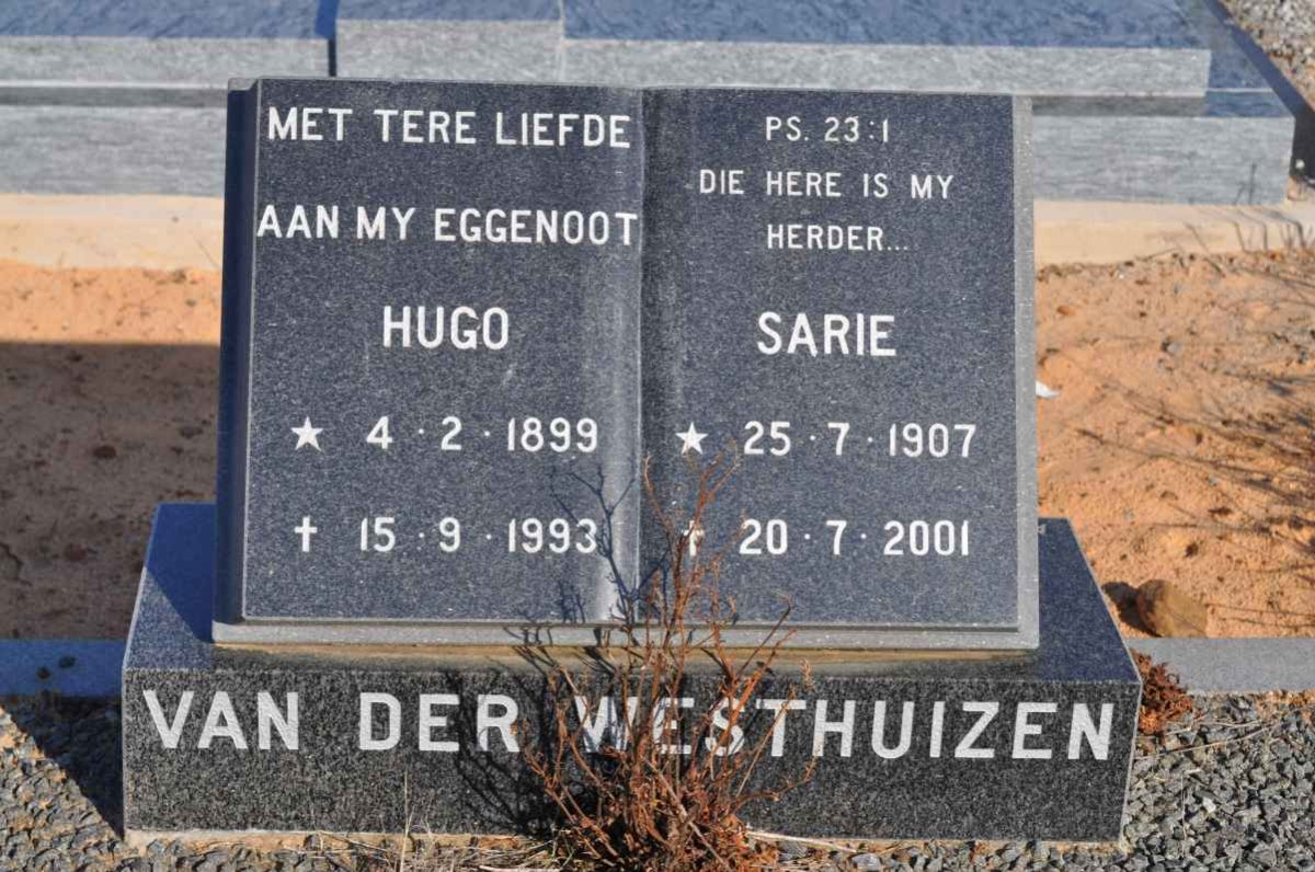 WESTHUIZEN Hugo, van der 1899-1993 &amp; Sarie 1907-2001