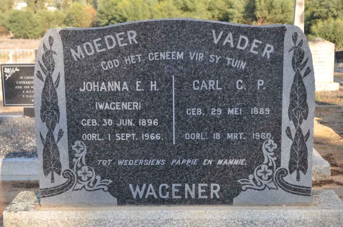 WAGENER Carl C.P. 1889-1960 &amp; Johanna E.H. WAGENER 1896-1966