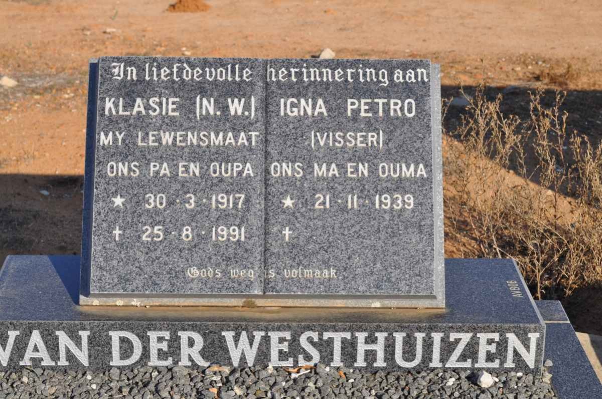 WESTHUIZEN N.W., van der 1917-1991 &amp; Igna Petro VISSER 1939-