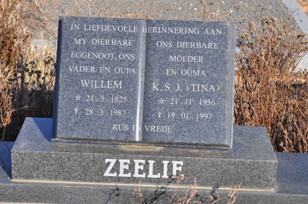 ZEELIE Willem 1925-1987 &amp; K.S.J. 1936-1997