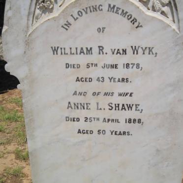 WYK William R., van -1878 &amp; Anne L. SHAWE -1888