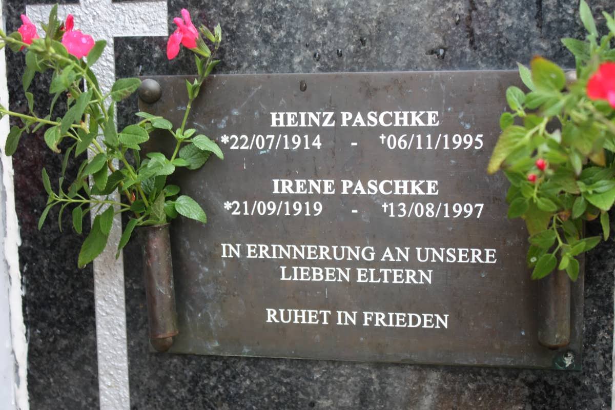 PASCHKE Heinz 1914-1995 &amp; Irene 1919-1997