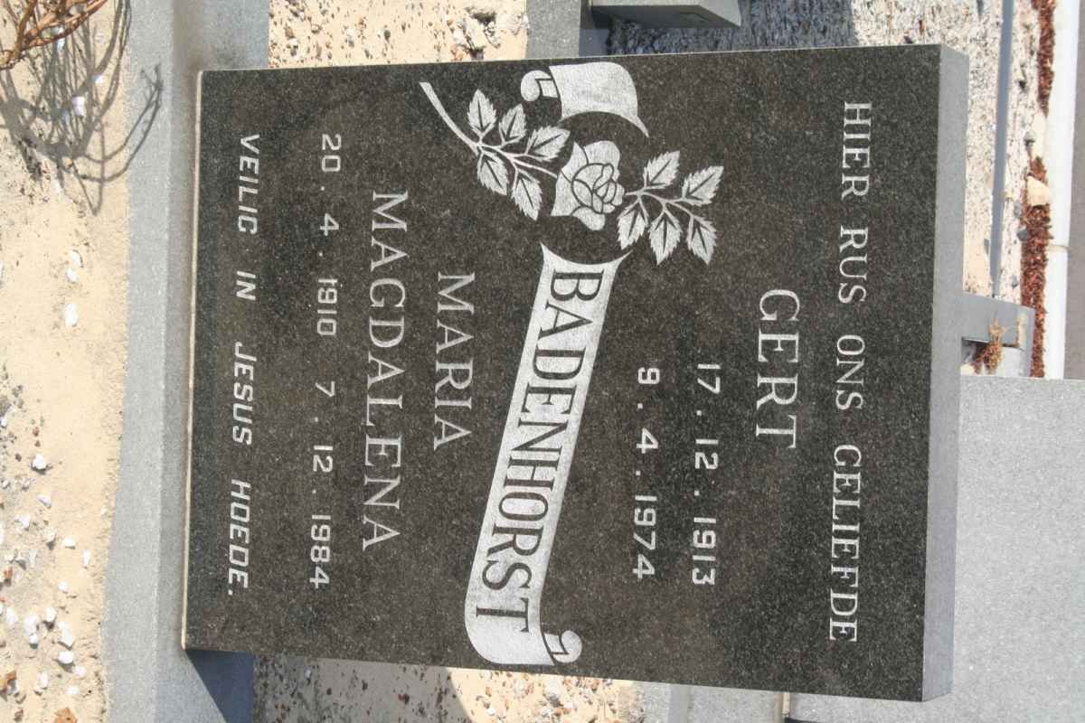 BADENHORST Gert 1913-1974 &amp; Maria Magdalena 1910-1984