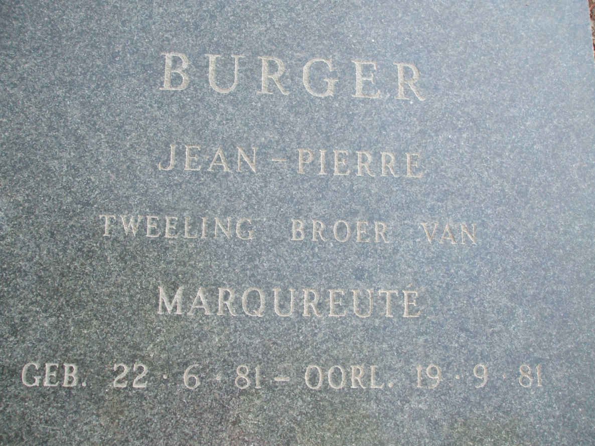 BURGER Jean-Pierre 1981-1981