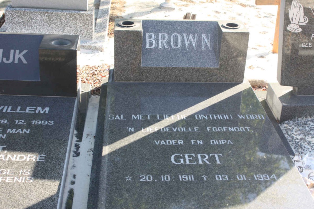 BROWN Gert 1911-1994