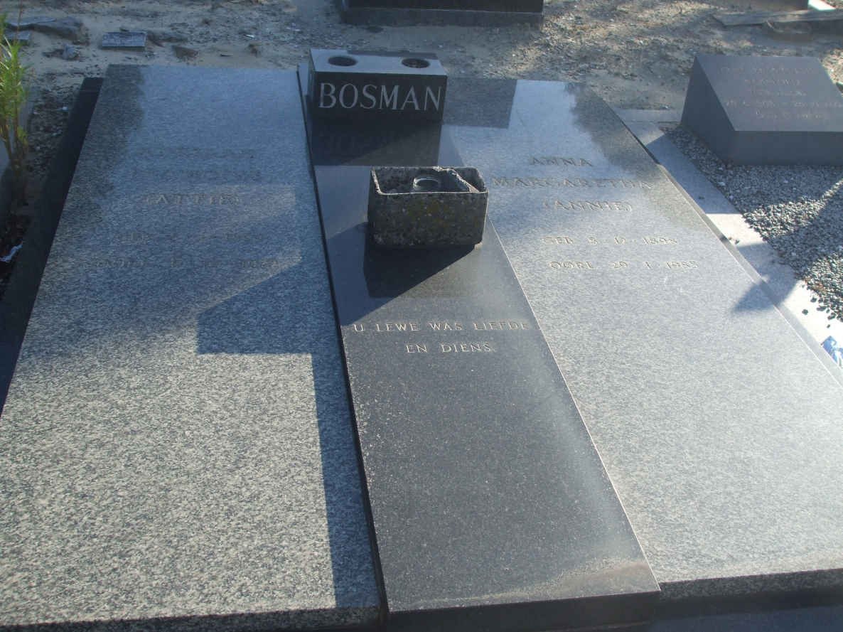 BOSMAN Adriaan Francois 1894-1972 &amp; Anna Margaretha 1898-1985