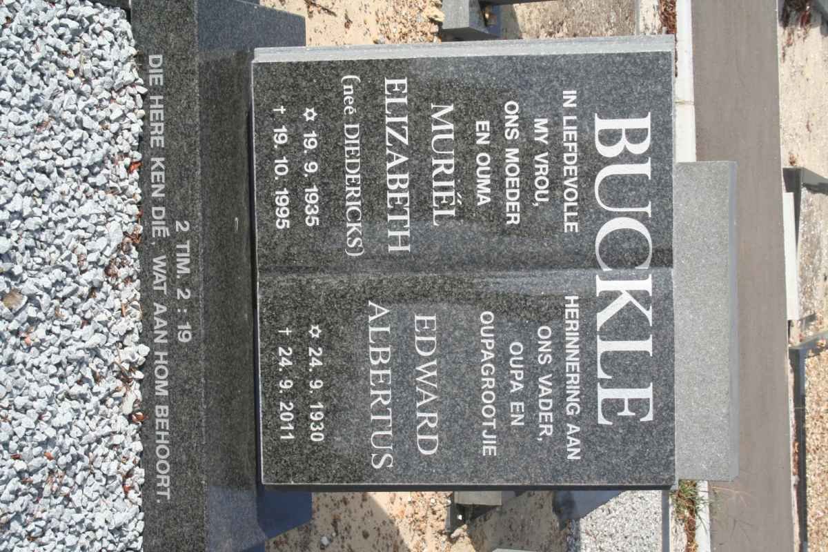 BUCKLE Edward Albertus 1930-2011 &amp; Muriël Elizabeth DIEDERICKS 1935-1995