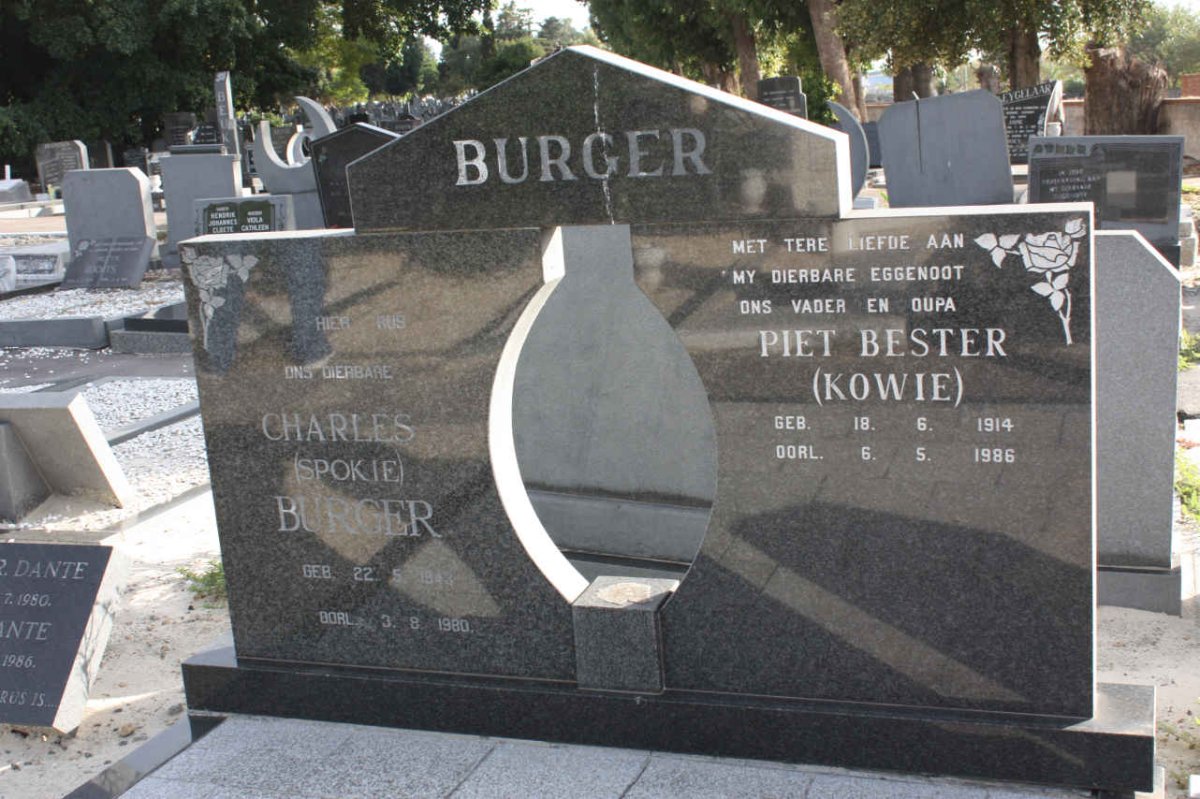 BURGER Piet Bester 1914-1986 :: BURGER Charles 1943-1980