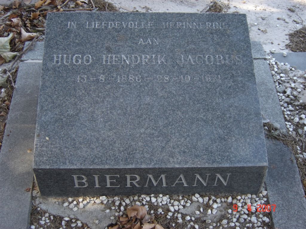 BIERMANN Hugo Hendrik Jacobus 1886-1931