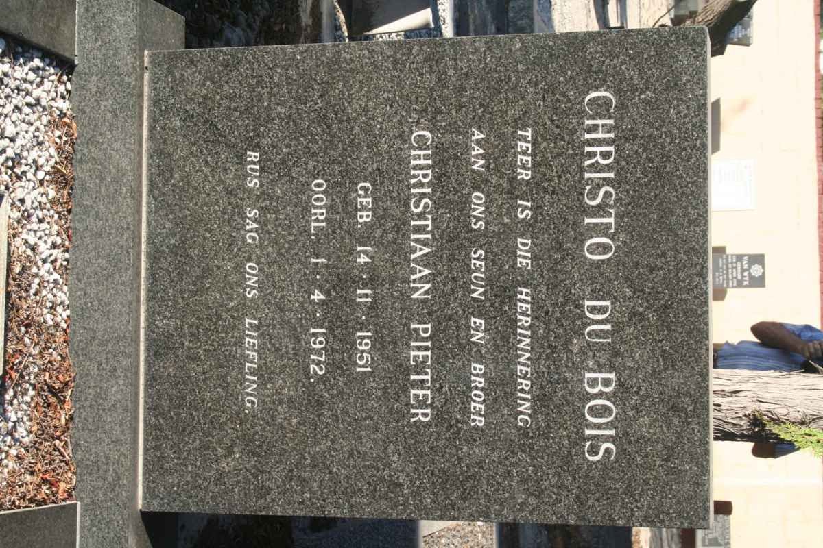BOIS Christiaan Pieter, du 1951-1972