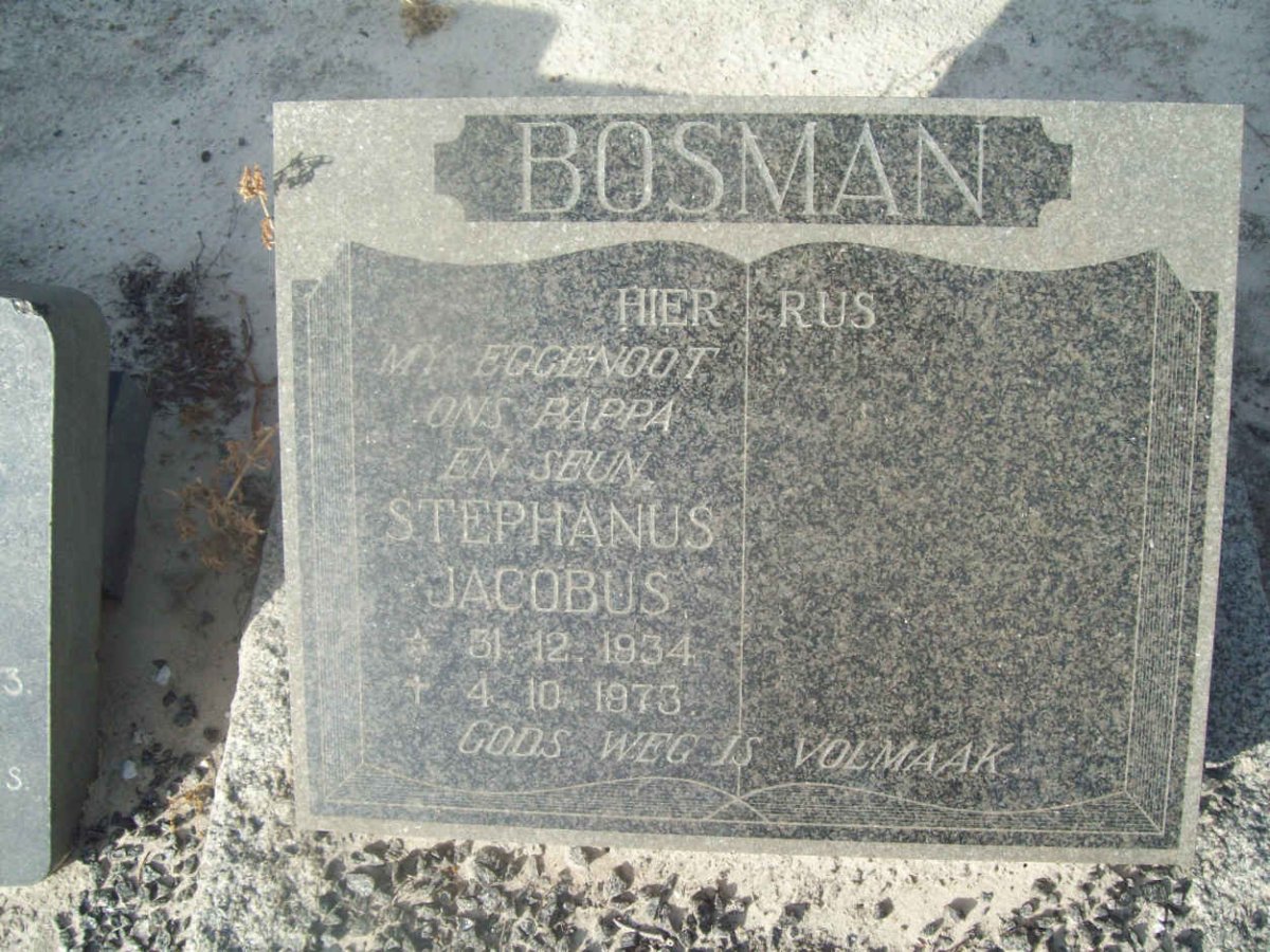 BOSMAN Stephanus Jacobus 1934-1973