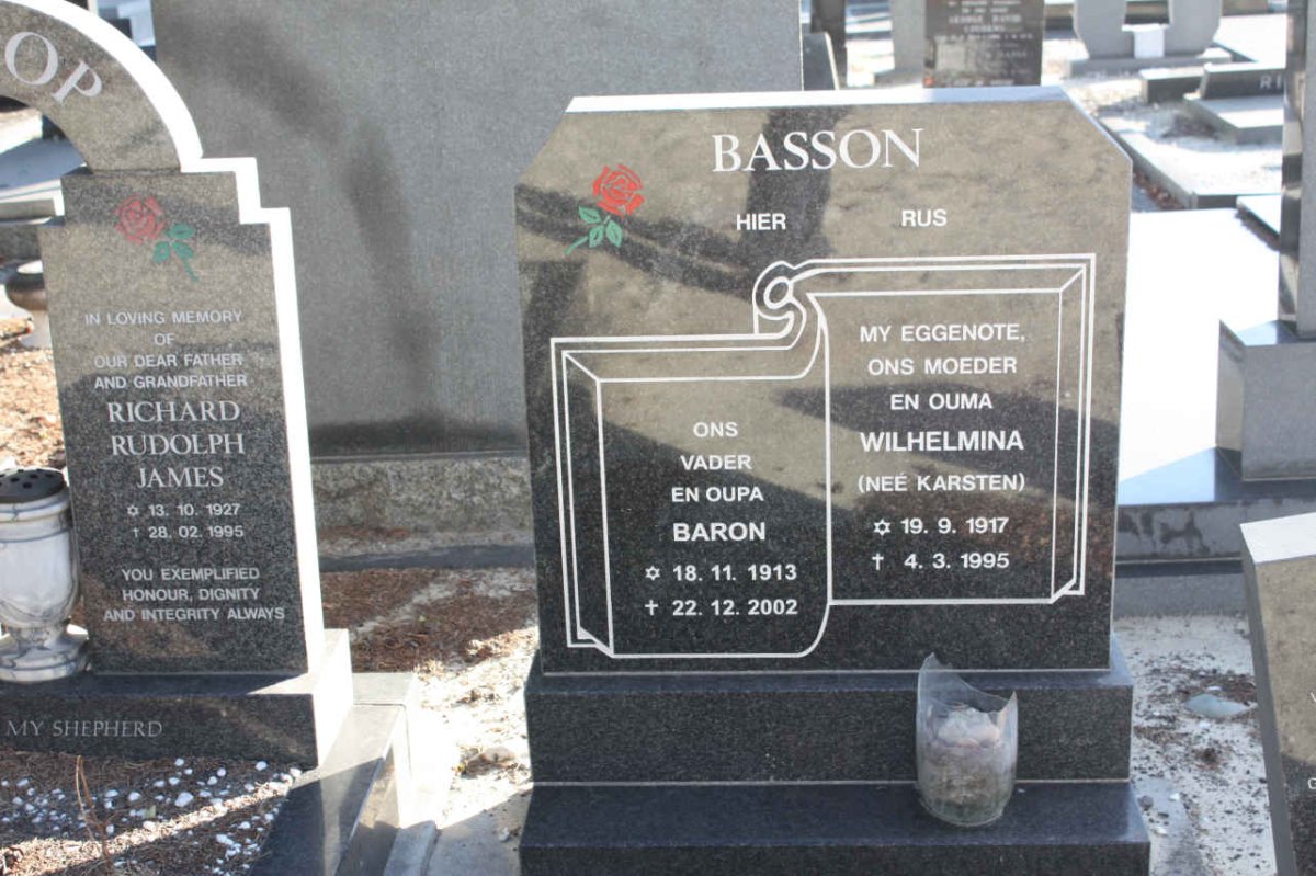 BASSON Baron 1913-2002 &amp; Wilhelmina KARSTEN 1917-1995