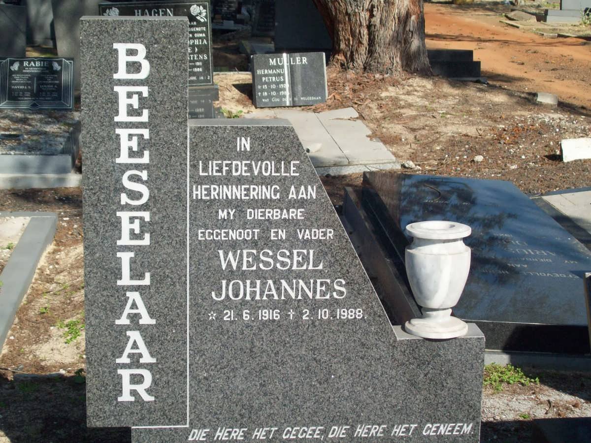 BEESELAAR Wessel Johannes 1916-1988