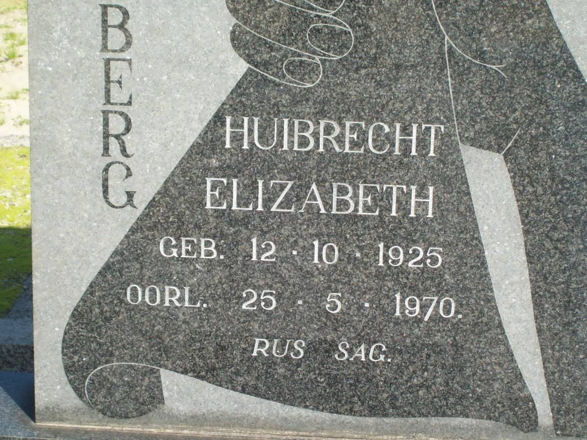 BERG  Huibrecht Elizabeth, van der 1925-1970