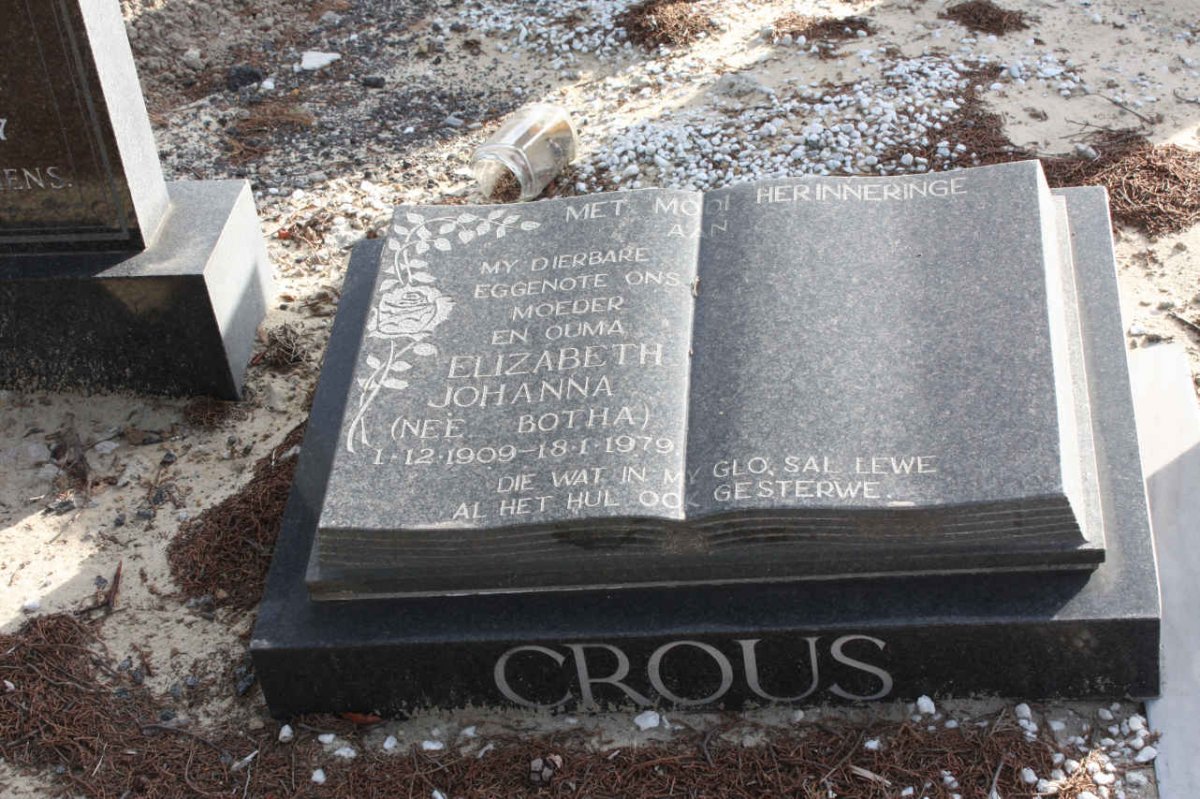 CROUS Elizabeth Johanna nee BOTHA 1909-1979