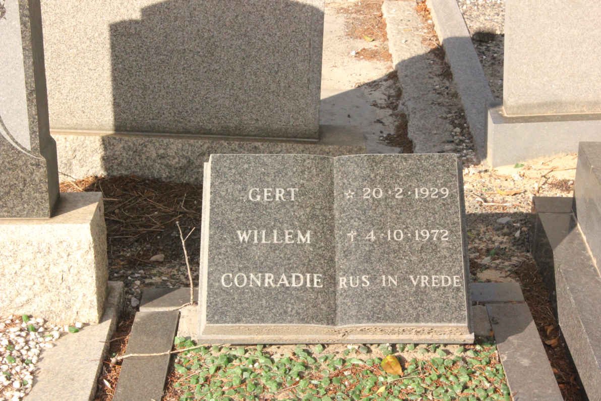 CONRADIE Gert Willem 1929-1972