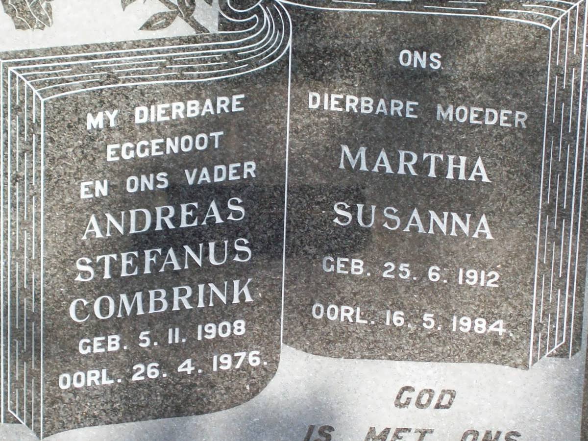 COMBRINK Andreas Stefanus 1908-1976 &amp; Martha Susanna 1912-1984