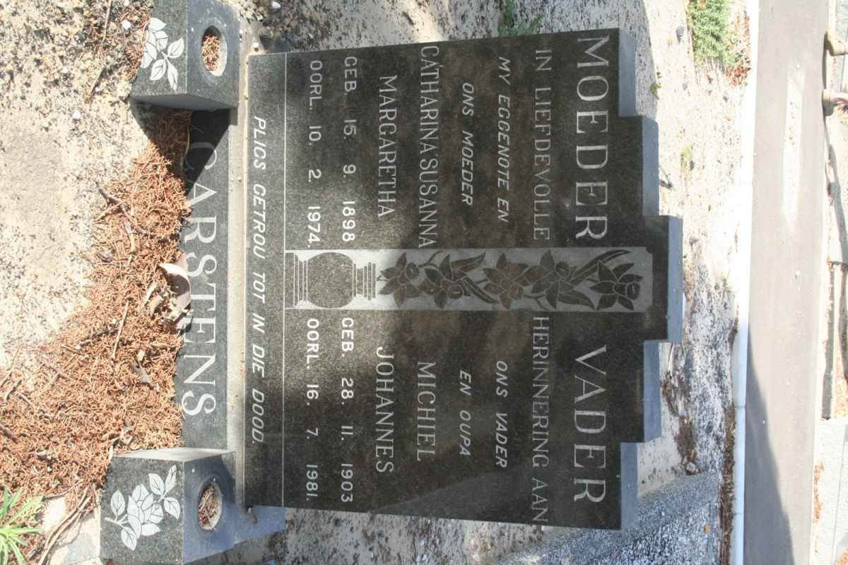 CARSTENS Michiel Johannes 1903-1981 &amp; Catharina Susanna Margaretha 1898-1974