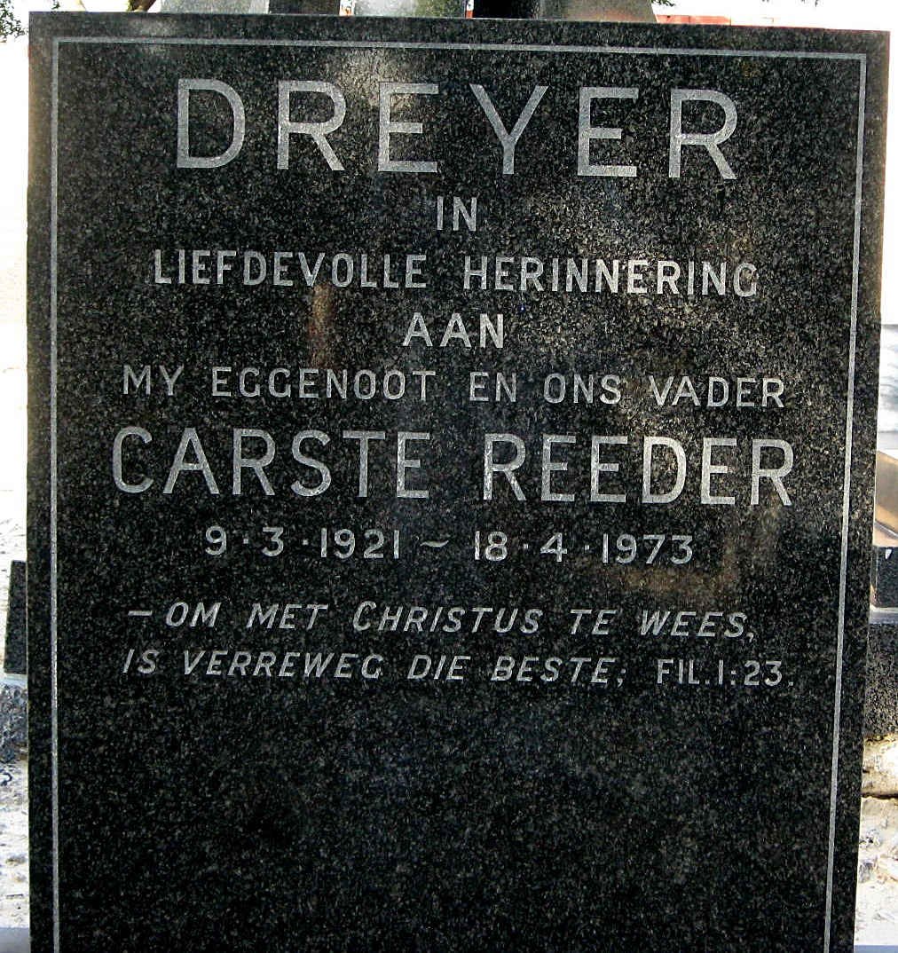 DREYER Carste Reeder 1921-1973