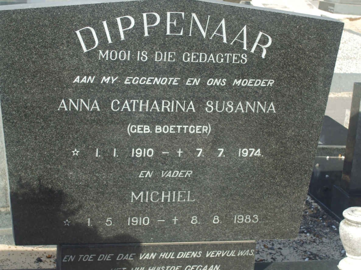 DIPPENAAR Michiel 1910-1983 &amp; Anna Catharina Susanna BOETTCER 1910-1974