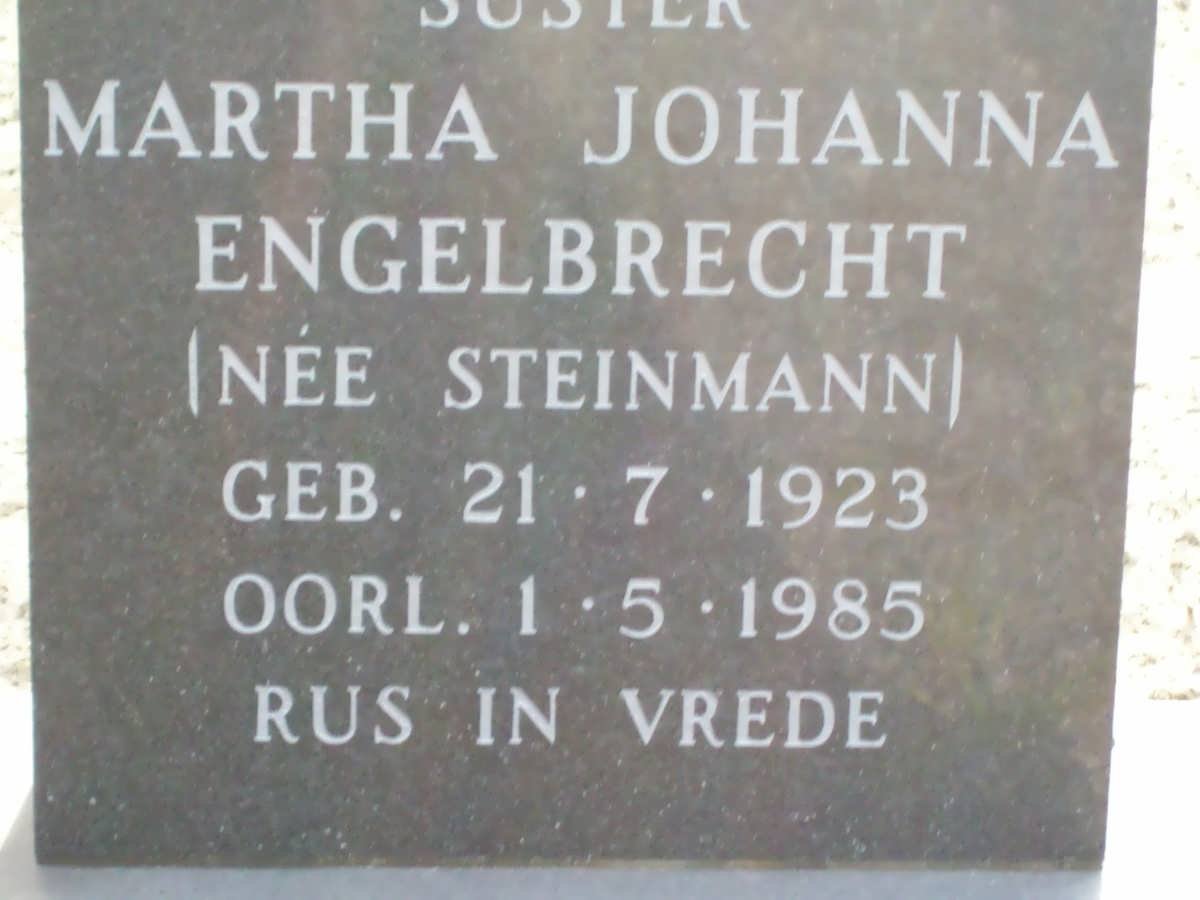 ENGELBRECHT Martha Johanna nee STEINMANN 1923-1985