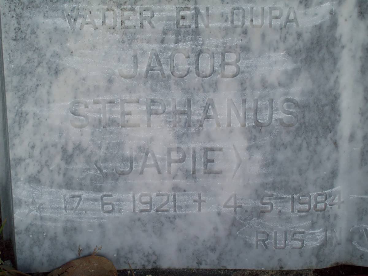 ERASMUS Jacob Stephanus 1921-1984