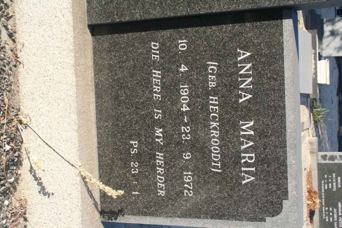 FOX Anna Maria neee HECKROODT 1904-1972
