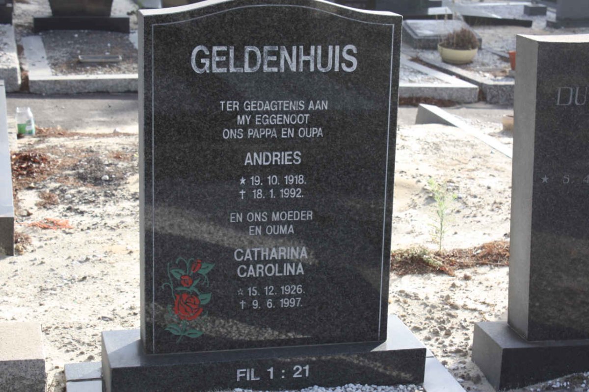 GELDENHUIS Andries 1918-1992 &amp; Catharina Carolina 1926-1997