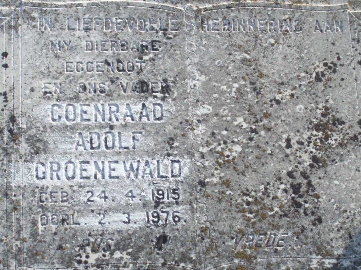 GROENEWALD Coenraad Adolf 1915-1976