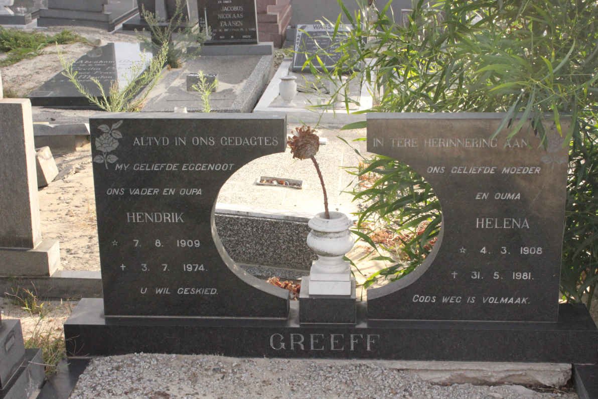 GREEFF Hendrik 1909-1974 &amp; Helena 1908-1981