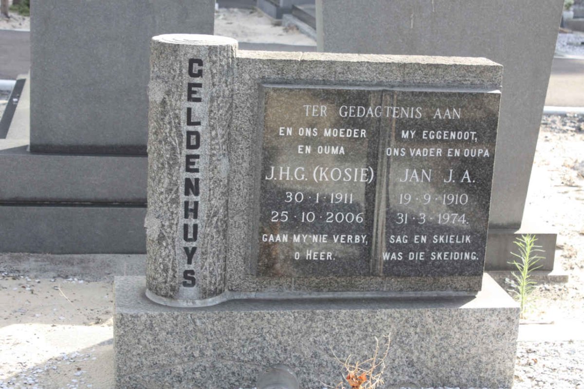 GELDENHUYS Jan J.A. 1910-1974 &amp; J.H.G. 1911-2006