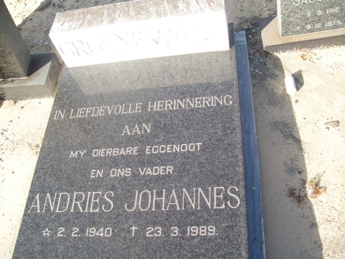 GROENEWALD Andries Johannes 1940-1989