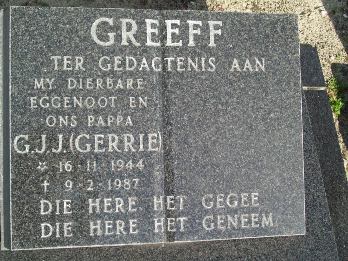 GREEFF G.J.J. 1944-1987