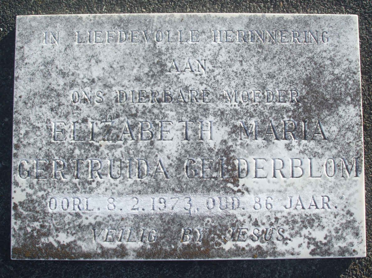 GELDERBLOM Elizabeth Maria Gertruida -1973