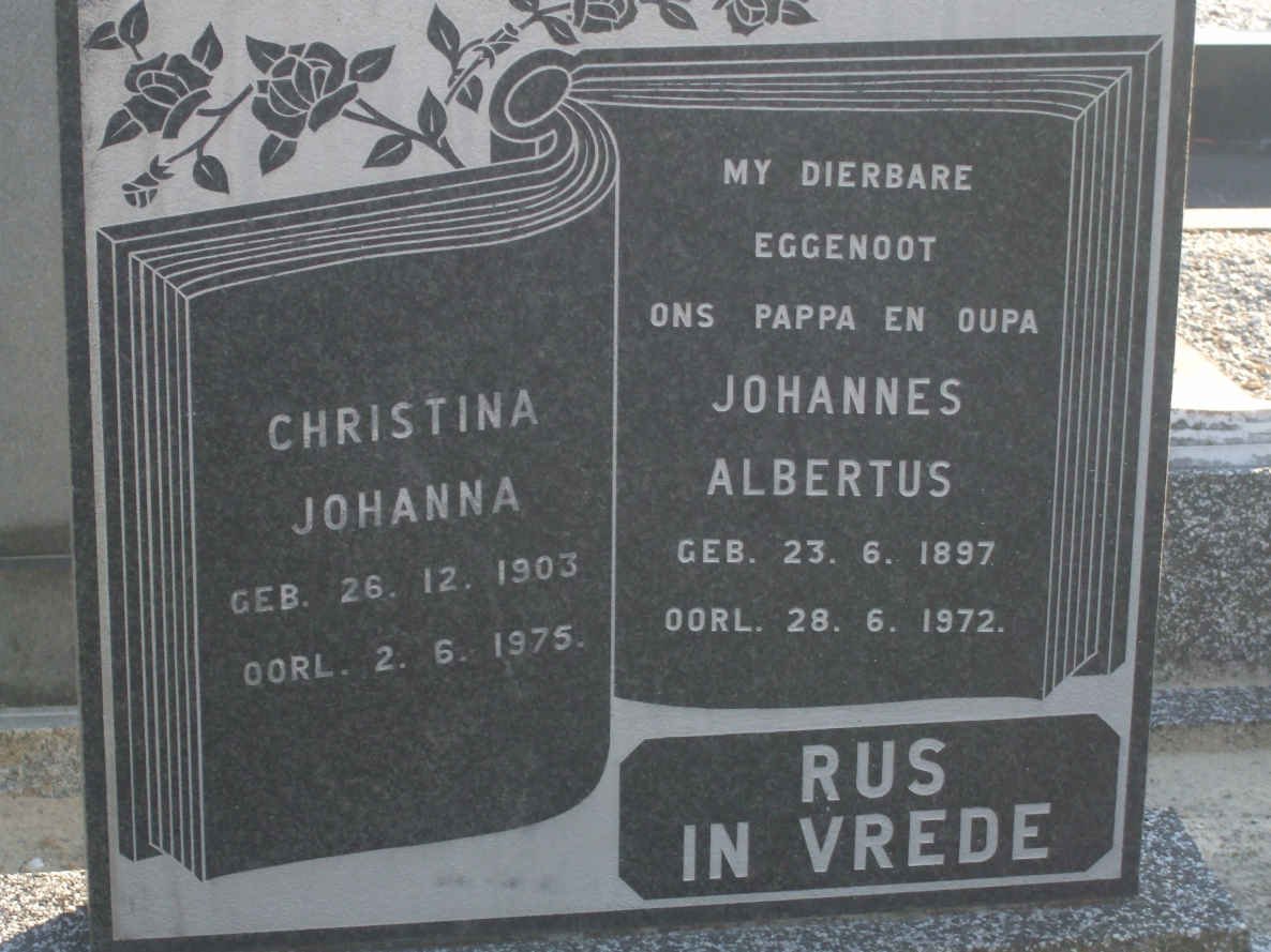 GELDENHUYS Johannes Albertus 1897-1972 &amp; Christina Johanna 1903-1975
