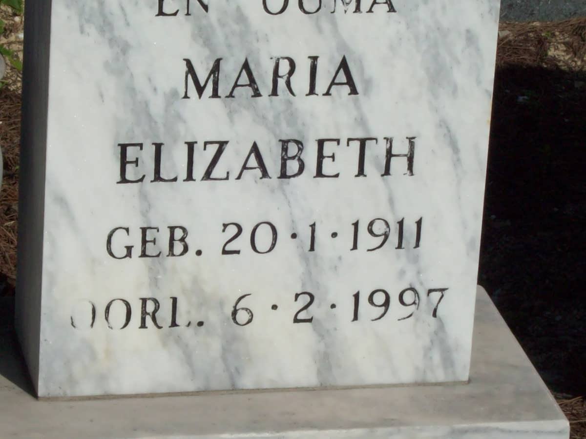 GROBBELAAR Maria Elizabeth 1911-1997